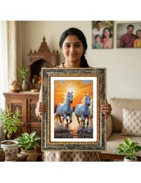 Sri Krishna Decorative Photo Frame With White Mount | Premium Wall & Tabletop Picture Frame | Home, Office & Temple Decoration | 12x16 Inch (Pack Of 1) (F33093)
