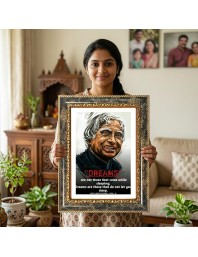 Abdul Kalam Decorative Photo Frame With White Mount | Premium Wall & Tabletop Picture Frame | Home, Office & Temple Decoration | 8x12 Inch (Pack Of 1) (F32448)