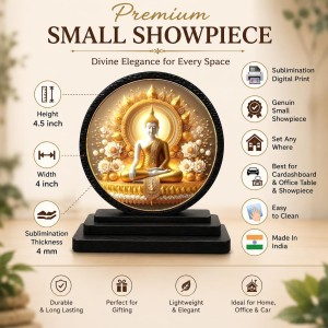 Car Dashboard Wooden Gautam Buddha Showpiece | 4 X 4.5 Inch Sublimation Printed Decorative Stand | 4 Mm MDF | Home Decor | Made in India (F33259) Car Dashboard Wooden Gautam Buddha Showpiece | 4 X 4.5 Inch Sublimation Printed Decorative Stand | 4 Mm MDF | Home Decor | Made in India (F33259)