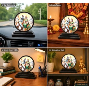 Car Dashboard Wooden Lord Shiva and Goddess Parvati Showpiece | 4 X 4.5 Inch Sublimation Printed Decorative Stand | 4 Mm MDF | Home Decor | Made in India (F33615) Car Dashboard Wooden Lord Shiva and Goddess Parvati Showpiece | 4 X 4.5 Inch Sublimation Printed Decorative Stand | 4 Mm MDF | Home Decor | Made in India (F33615)