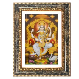 Saraswati Decorative Photo Frame With White Mount | Premium Wall & Tabletop Picture Frame | Home, Office & Temple Decoration | 12x16 Inch (Pack Of 1) (F32585)