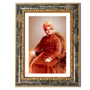 Swami Vivekananda Decorative Photo Frame With White Mount | Premium Wall & Tabletop Picture Frame | Home, Office & Temple Decoration | 8x12 Inch (Pack Of 1) (F33154)