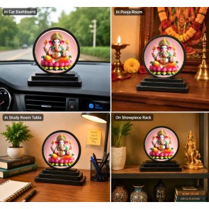 Car Dashboard Wooden Lord Ganeshaa Showpiece | 4 X 4.5 Inch Sublimation Printed Decorative Stand | 4 Mm MDF | Home Decor | Made in India (F33279) Car Dashboard Wooden Lord Ganeshaa Showpiece | 4 X 4.5 Inch Sublimation Printed Decorative Stand | 4 Mm MDF | Home Decor | Made in India (F33279)