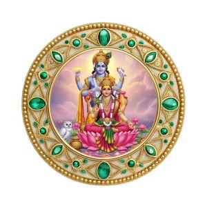 Lord Vishnu and Goddess Lakshmi Fridge Magnet Wooden | Glossy Sublimation Print | 4x4 Inch | Strong Magnet Back | Decorative Magnet for Fridge, Almirah & Temple Decor (F23782) Lord Vishnu and Goddess Lakshmi Fridge Magnet Wooden | Glossy Sublimation Print | 4x4 Inch | Strong Magnet Back | Decorative Magnet for Fridge, Almirah & Temple Decor (F23782)