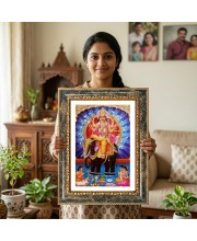 Radhaa Krishna Decorative Photo Frame With White Mount | Premium Wall & Tabletop Picture Frame | Home, Office & Temple Decoration | 12x16 Inch (Pack Of 1) (F31457)