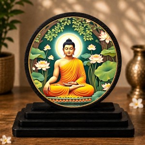 Car Dashboard Wooden Gautam Buddha Showpiece | 4 X 4.5 Inch Sublimation Printed Decorative Stand | 4 Mm MDF | Home Decor | Made in India (F33555) Car Dashboard Wooden Gautam Buddha Showpiece | 4 X 4.5 Inch Sublimation Printed Decorative Stand | 4 Mm MDF | Home Decor | Made in India (F33555)