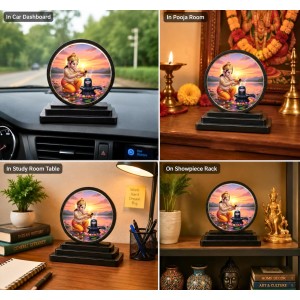 Car Dashboard Wooden Lord Ganeshaa Worshiping A Shivling Showpiece | 4 X 4.5 Inch Sublimation Printed Decorative Stand | 4 Mm MDF | Home Decor | Made in India (F33278) Car Dashboard Wooden Lord Ganeshaa Worshiping A Shivling Showpiece | 4 X 4.5 Inch Sublimation Printed Decorative Stand | 4 Mm MDF | Home Decor | Made in India (F33278)