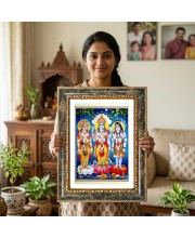 Ram Darbar Decorative Photo Frame With White Mount | Premium Wall & Tabletop Picture Frame | Home, Office & Temple Decoration | 8x12 Inch (Pack Of 1) (F31184)