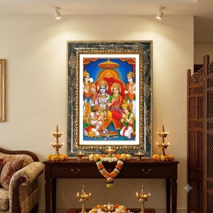 Saraswati Decorative Photo Frame With White Mount | Premium Wall & Tabletop Picture Frame | Home, Office & Temple Decoration | 12x16 Inch (Pack Of 1) (F32585)