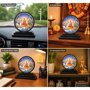 Car Dashboard Wooden Goddess Lakshmi, Saraswati, Durga Showpiece | 4 X 4.5 Inch Sublimation Printed Decorative Stand | 4 Mm MDF | Home Decor | Made in India (F33600) Car Dashboard Wooden Goddess Lakshmi, Saraswati, Durga Showpiece | 4 X 4.5 Inch Sublimation Printed Decorative Stand | 4 Mm MDF | Home Decor | Made in India (F33600)