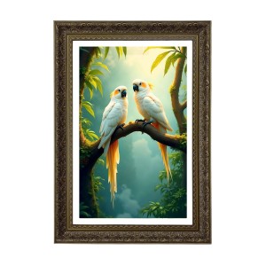 Two White Cockatoos Big Photo Frame - 20x28 Inches For Home,Temple & Office Decoration (F11059) Two White Cockatoos Big Photo Frame - 20x28 Inches For Home,Temple & Office Decoration (F11059)