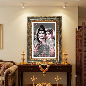 Shiva Parvati Decorative Photo Frame With White Mount | Premium Wall & Tabletop Picture Frame | Home, Office & Temple Decoration | 8x12 Inch (Pack Of 1) (F33087) Shiva Parvati Decorative Photo Frame With White Mount | Premium Wall & Tabletop Picture Frame | Home, Office & Temple Decoration | 8x12 Inch (Pack Of 1) (F33087)