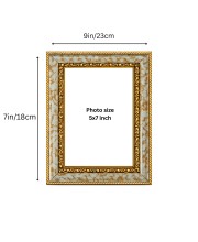Luxury Marble Finish Photo Frame with Gold Border | Premium Tabletop & Wall Mount Picture Frame | Decorative Photo Frame for Home, Office & Gift | Fits 5x7 Inch Photo