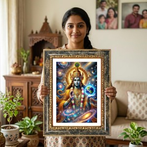 Vishnu Decorative Photo Frame With White Mount | Premium Wall & Tabletop Picture Frame | Home, Office & Temple Decoration | 8x12 Inch (Pack Of 1) (F31534) Vishnu Decorative Photo Frame With White Mount | Premium Wall & Tabletop Picture Frame | Home, Office & Temple Decoration | 8x12 Inch (Pack Of 1) (F31534)