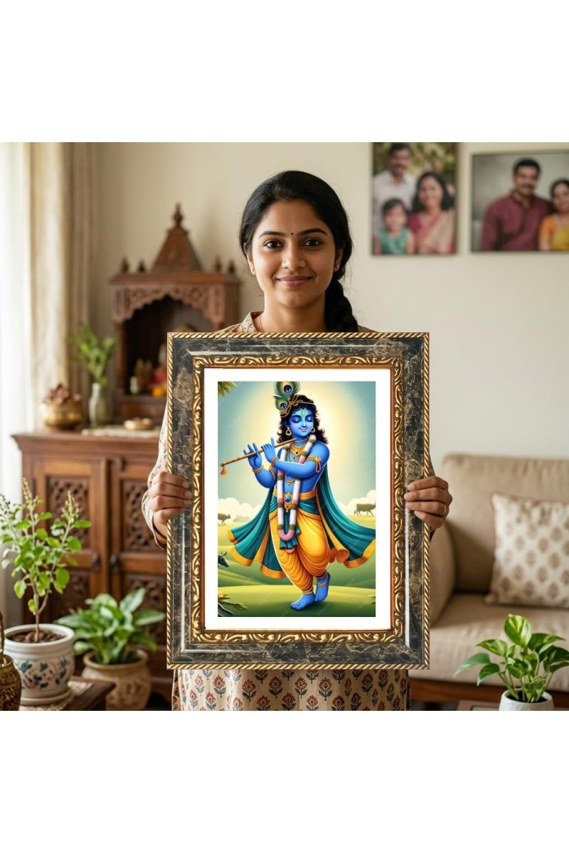 Sai Baba Decorative Photo Frame With White Mount | Premium Wall & Tabletop Picture Frame | Home, Office & Temple Decoration | 12x16 Inch (Pack Of 1) (F32505)