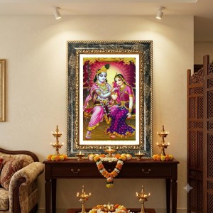 Krishna And Radhaa Decorative Photo Frame With White Mount | Premium Wall & Tabletop Picture Frame | Home, Office & Temple Decoration | 8x12 Inch (Pack Of 1) (F32630) Krishna And Radhaa Decorative Photo Frame With White Mount | Premium Wall & Tabletop Picture Frame | Home, Office & Temple Decoration | 8x12 Inch (Pack Of 1) (F32630)