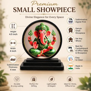 Car Dashboard Wooden Lord Ganeshaa Showpiece | 4 X 4.5 Inch Sublimation Printed Decorative Stand | 4 Mm MDF | Home Decor | Made in India (F33554) Car Dashboard Wooden Lord Ganeshaa Showpiece | 4 X 4.5 Inch Sublimation Printed Decorative Stand | 4 Mm MDF | Home Decor | Made in India (F33554)