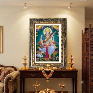 Saraswati Decorative Photo Frame With White Mount | Premium Wall & Tabletop Picture Frame | Home, Office & Temple Decoration | 8x12 Inch (Pack Of 1) (F32416) Saraswati Decorative Photo Frame With White Mount | Premium Wall & Tabletop Picture Frame | Home, Office & Temple Decoration | 8x12 Inch (Pack Of 1) (F32416)