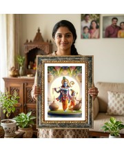 Ramakrishna Paramahamsa Decorative Photo Frame With White Mount | Premium Wall & Tabletop Picture Frame | Home, Office & Temple Decoration | 12x16 Inch (Pack Of 1) (F32555)