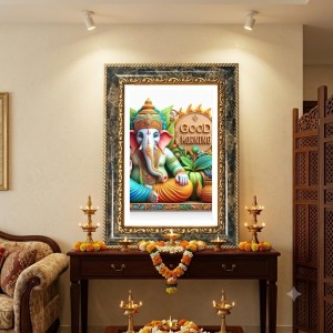 Lord Ganeshaa Decorative Photo Frame With White Mount | Premium Wall & Tabletop Picture Frame | Home, Office & Temple Decoration | 8x12 Inch (Pack Of 1) (F31268) Lord Ganeshaa Decorative Photo Frame With White Mount | Premium Wall & Tabletop Picture Frame | Home, Office & Temple Decoration | 8x12 Inch (Pack Of 1) (F31268)