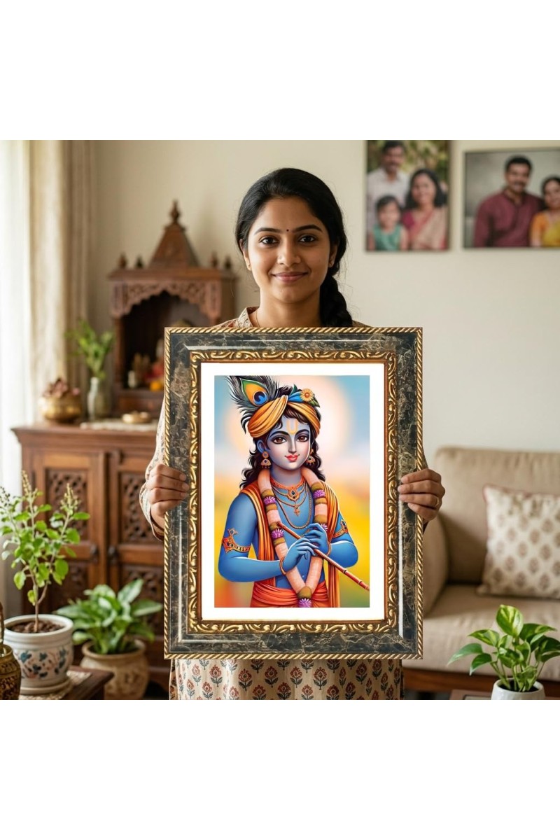 Pandit Deendayal Upadhyaya Decorative Photo Frame With White Mount | Premium Wall & Tabletop Picture Frame | Home, Office & Temple Decoration | 12x16 Inch (Pack Of 1) (F31252)