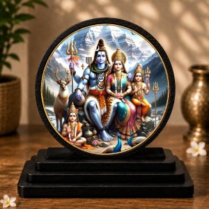 Car Dashboard Wooden Lord Shiva, Parvati, and Ganesha Showpiece | 4 X 4.5 Inch Sublimation Printed Decorative Stand | 4 Mm MDF | Home Decor | Made in India (F33322) Car Dashboard Wooden Lord Shiva, Parvati, and Ganesha Showpiece | 4 X 4.5 Inch Sublimation Printed Decorative Stand | 4 Mm MDF | Home Decor | Made in India (F33322)