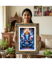 Radhaa Krishna Decorative Photo Frame With White Mount | Premium Wall & Tabletop Picture Frame | Home, Office & Temple Decoration | 12x16 Inch (Pack Of 1) (F31502)