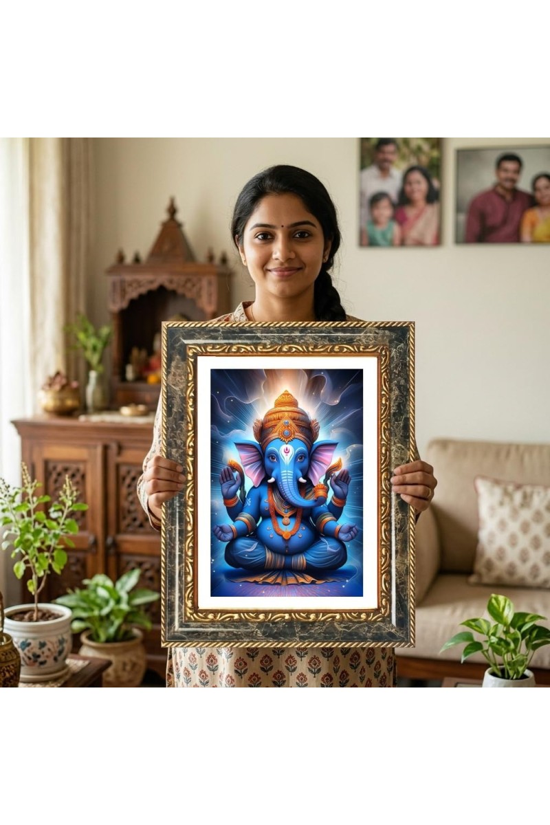 Radhaa Krishna Decorative Photo Frame With White Mount | Premium Wall & Tabletop Picture Frame | Home, Office & Temple Decoration | 12x16 Inch (Pack Of 1) (F31502)