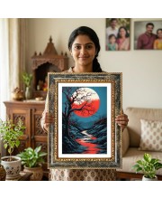 Nature Decorative Photo Frame With White Mount | Premium Wall & Tabletop Picture Frame | Home, Office & Temple Decoration | 10x14 Inch (Pack Of 1) (F32531)