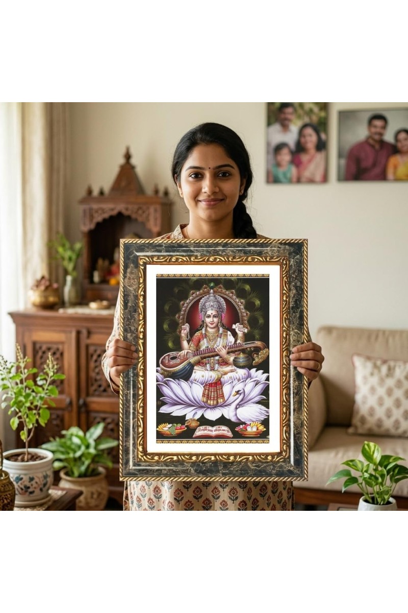 Parrot Decorative Photo Frame With White Mount | Premium Wall & Tabletop Picture Frame | Home, Office & Temple Decoration | 12x16 Inch (Pack Of 1) (F31254)
