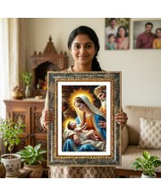 Venkateswara Decorative Photo Frame With White Mount | Premium Wall & Tabletop Picture Frame | Home, Office & Temple Decoration | 10x14 Inch (Pack Of 1) (F32381)