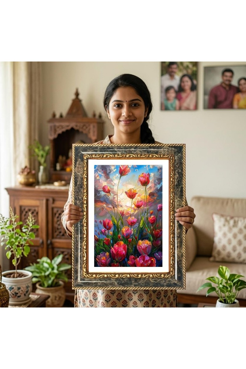 Polar Bear Decorative Photo Frame With White Mount | Premium Wall & Tabletop Picture Frame | Home, Office & Temple Decoration | 12x16 Inch (Pack Of 1) (F32433)