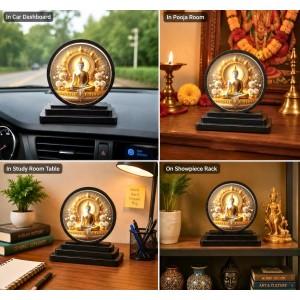 Car Dashboard Wooden Gautam Buddha Showpiece | 4 X 4.5 Inch Sublimation Printed Decorative Stand | 4 Mm MDF | Home Decor | Made in India (F33259) Car Dashboard Wooden Gautam Buddha Showpiece | 4 X 4.5 Inch Sublimation Printed Decorative Stand | 4 Mm MDF | Home Decor | Made in India (F33259)
