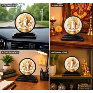 Car Dashboard Wooden Gautam Buddha Showpiece | 4 X 4.5 Inch Sublimation Printed Decorative Stand | 4 Mm MDF | Home Decor | Made in India (F33325) Car Dashboard Wooden Gautam Buddha Showpiece | 4 X 4.5 Inch Sublimation Printed Decorative Stand | 4 Mm MDF | Home Decor | Made in India (F33325)