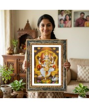 Saraswati Decorative Photo Frame With White Mount | Premium Wall & Tabletop Picture Frame | Home, Office & Temple Decoration | 10x14 Inch (Pack Of 1) (F32585)