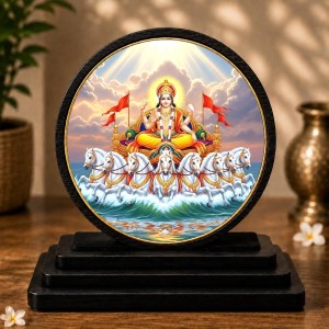 Car Dashboard Wooden Lord Surya Dev Showpiece | 4 X 4.5 Inch Sublimation Printed Decorative Stand | 4 Mm MDF | Home Decor | Made in India (F33274) Car Dashboard Wooden Lord Surya Dev Showpiece | 4 X 4.5 Inch Sublimation Printed Decorative Stand | 4 Mm MDF | Home Decor | Made in India (F33274)