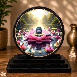 Car Dashboard Wooden Lord Shiva Lingam Showpiece | 4 X 4.5 Inch Sublimation Printed Decorative Stand | 4 Mm MDF | Home Decor | Made in India (F33336) Car Dashboard Wooden Lord Shiva Lingam Showpiece | 4 X 4.5 Inch Sublimation Printed Decorative Stand | 4 Mm MDF | Home Decor | Made in India (F33336)