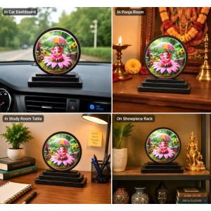 Car Dashboard Wooden Lord Ganeshaa Showpiece | 4 X 4.5 Inch Sublimation Printed Decorative Stand | 4 Mm MDF | Home Decor | Made in India (F33246) Car Dashboard Wooden Lord Ganeshaa Showpiece | 4 X 4.5 Inch Sublimation Printed Decorative Stand | 4 Mm MDF | Home Decor | Made in India (F33246)