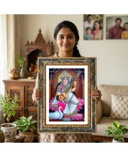 Saraswati Decorative Photo Frame With White Mount | Premium Wall & Tabletop Picture Frame | Home, Office & Temple Decoration | 10x14 Inch (Pack Of 1) (F31415)