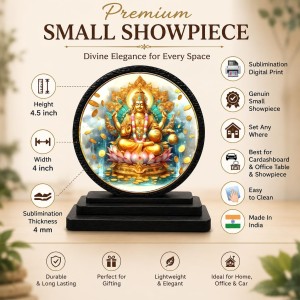 Car Dashboard Wooden Lord Kuber Showpiece | 4 X 4.5 Inch Sublimation Printed Decorative Stand | 4 Mm MDF | Home Decor | Made in India (F33293)