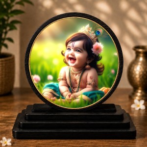 Car Dashboard Wooden Bal Krishna Showpiece | 4 X 4.5 Inch Sublimation Printed Decorative Stand | 4 Mm MDF | Home Decor | Made in India (F33712) Car Dashboard Wooden Bal Krishna Showpiece | 4 X 4.5 Inch Sublimation Printed Decorative Stand | 4 Mm MDF | Home Decor | Made in India (F33712)