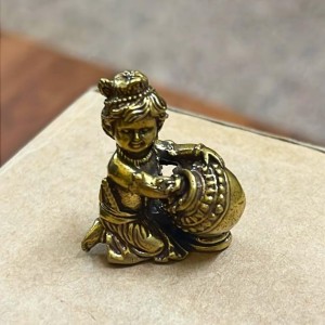 Mini Brass Murti Idol for Home DÃ©cor & Meditation | Handmade Antique Finish Brass Statue for Pooja Room, Office Desk & Spiritual Gift | Small Decorative Showpiece (Gopal)