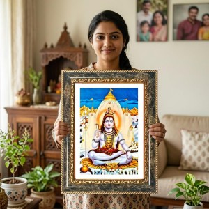 Woman With Bicycle Decorative Photo Frame With White Mount | Premium Wall & Tabletop Picture Frame | Home, Office & Temple Decoration | 12x16 Inch (Pack Of 1) (F31141) Woman With Bicycle Decorative Photo Frame With White Mount | Premium Wall & Tabletop Picture Frame | Home, Office & Temple Decoration | 12x16 Inch (Pack Of 1) (F31141)