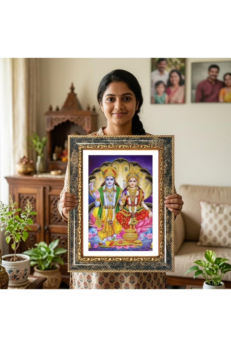 Rama Sita Decorative Photo Frame With White Mount | Premium Wall & Tabletop Picture Frame | Home, Office & Temple Decoration | 8x12 Inch (Pack Of 1) (F31223)