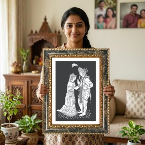 Shiva And Parvati Decorative Photo Frame With White Mount | Premium Wall & Tabletop Picture Frame | Home, Office & Temple Decoration | 8x12 Inch (Pack Of 1) (F31387) Shiva And Parvati Decorative Photo Frame With White Mount | Premium Wall & Tabletop Picture Frame | Home, Office & Temple Decoration | 8x12 Inch (Pack Of 1) (F31387)
