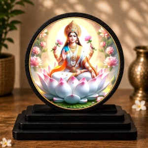 Car Dashboard Wooden Goddess Lakshmi Showpiece | 4 X 4.5 Inch Sublimation Printed Decorative Stand | 4 Mm MDF | Home Decor | Made in India (F33391) Car Dashboard Wooden Goddess Lakshmi Showpiece | 4 X 4.5 Inch Sublimation Printed Decorative Stand | 4 Mm MDF | Home Decor | Made in India (F33391)