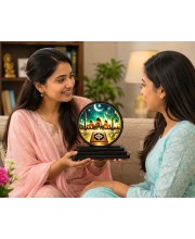 Car Dashboard Wooden Ramadan Night Showpiece | 4 X 4.5 Inch Sublimation Printed Decorative Stand | 4 Mm MDF | Home Decor | Made in India (F33307)