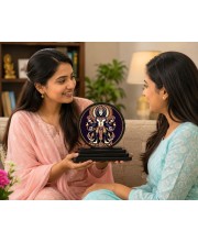 Car Dashboard Wooden Lord Narasimha Showpiece | 4 X 4.5 Inch Sublimation Printed Decorative Stand | 4 Mm MDF | Home Decor | Made in India (F33429)