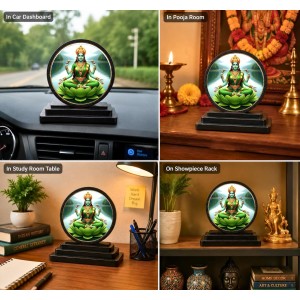 Car Dashboard Wooden Goddess Lakshmi Showpiece | 4 X 4.5 Inch Sublimation Printed Decorative Stand | 4 Mm MDF | Home Decor | Made in India (F33604) Car Dashboard Wooden Goddess Lakshmi Showpiece | 4 X 4.5 Inch Sublimation Printed Decorative Stand | 4 Mm MDF | Home Decor | Made in India (F33604)