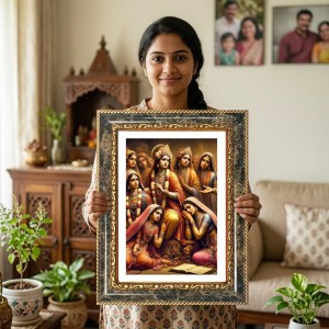 Vishnu Decorative Photo Frame With White Mount | Premium Wall & Tabletop Picture Frame | Home, Office & Temple Decoration | 12x16 Inch (Pack Of 1) (F31558) Vishnu Decorative Photo Frame With White Mount | Premium Wall & Tabletop Picture Frame | Home, Office & Temple Decoration | 12x16 Inch (Pack Of 1) (F31558)